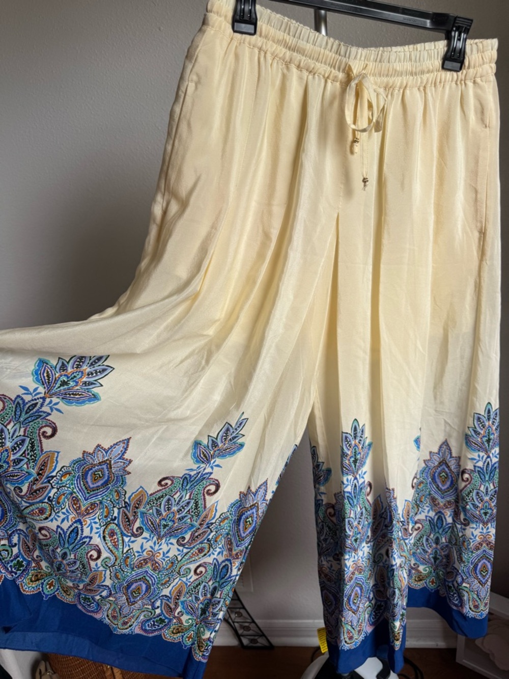 NWT Johnny Was Silk Pleated Wide Leg Pant In Ruta Sz S - Picture 7 of 13